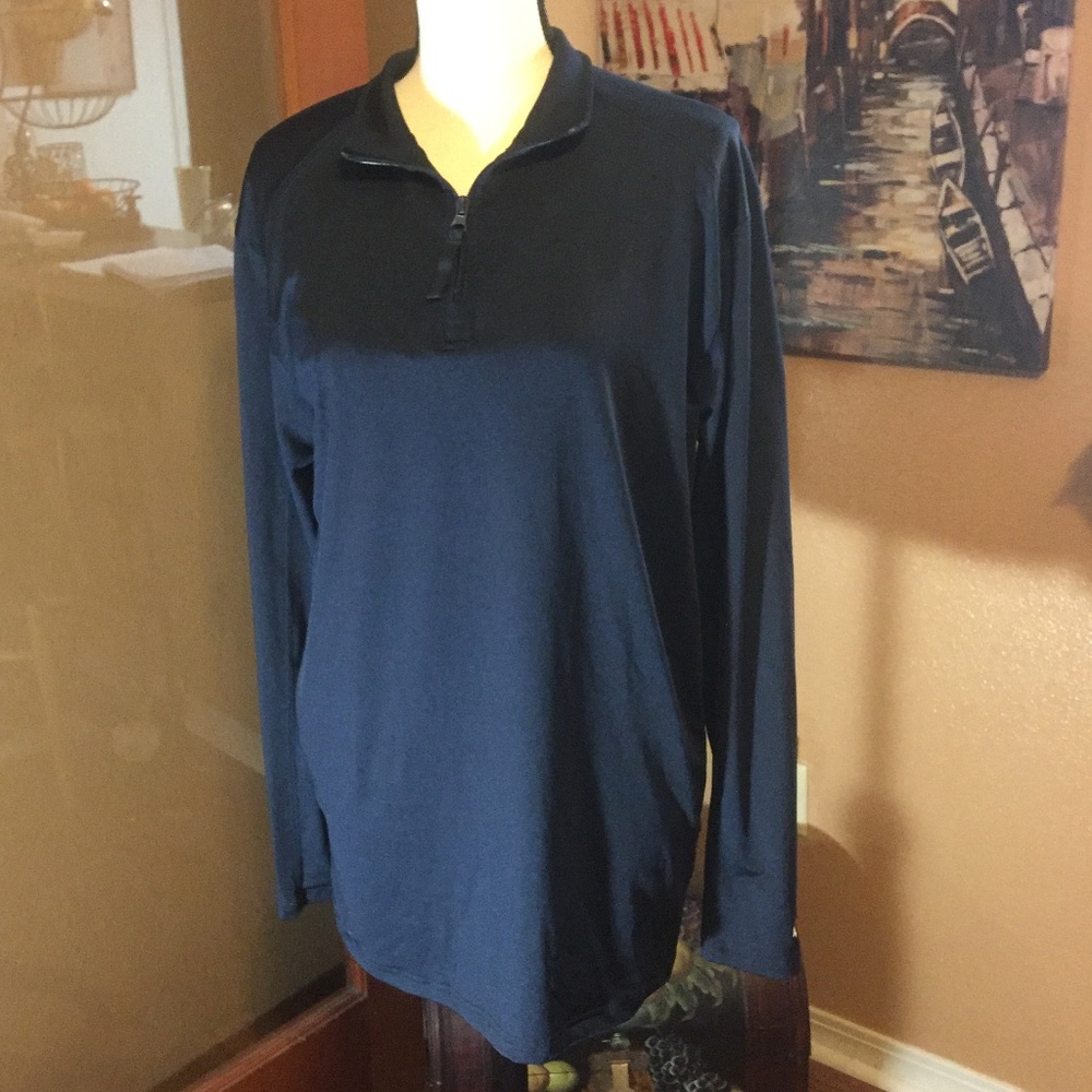 Badger blue 1/4 zip long sleeve active wear shirt